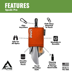 Close-up of SPUDZ Pro with anti-fog spray bottle