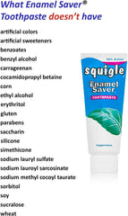 Canker sore prevention and oral health graphic with Squigle toothpaste