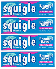 Front view of Squigle Enamel Saver Toothpaste 4-pack