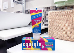 Sensitivity protection graphic for Squigle Jr toothpaste