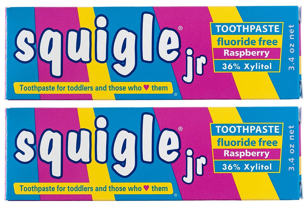 Squigle Jr toothpaste for infants and toddlers in travel 3.4 oz 2-pack