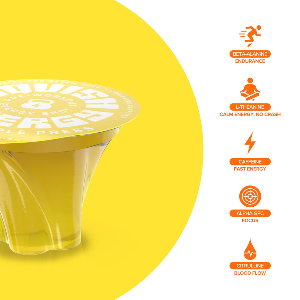 Squish Energy gummy shot citrulline ingredient-label spotlights blood-flow supporting amino acid