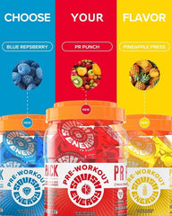 On-the-go 12-pack packaging for Squish Energy Pre-Workout Gummies.