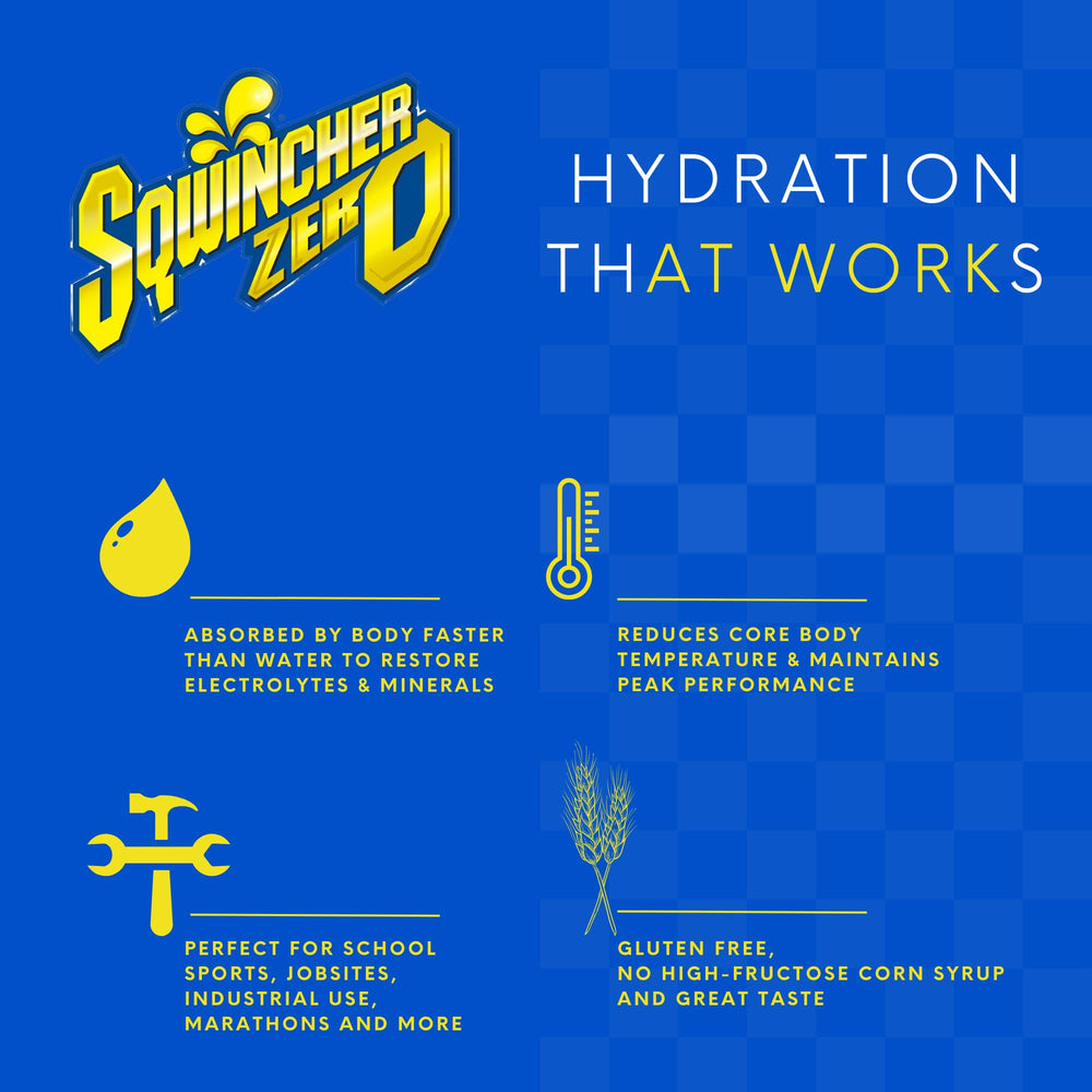 Sqwincher Zero Qwik Stik grape dissolving in water for quick, refreshing hydration.