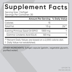 Gluten-free and Non-GMO ingredients label for primrose oil