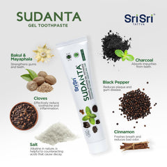 Neem and Ayurvedic herbs concept for Sudanta toothpaste