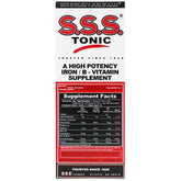 S.S.S. Tonic bottle with iron and B vitamin label, 10 oz
