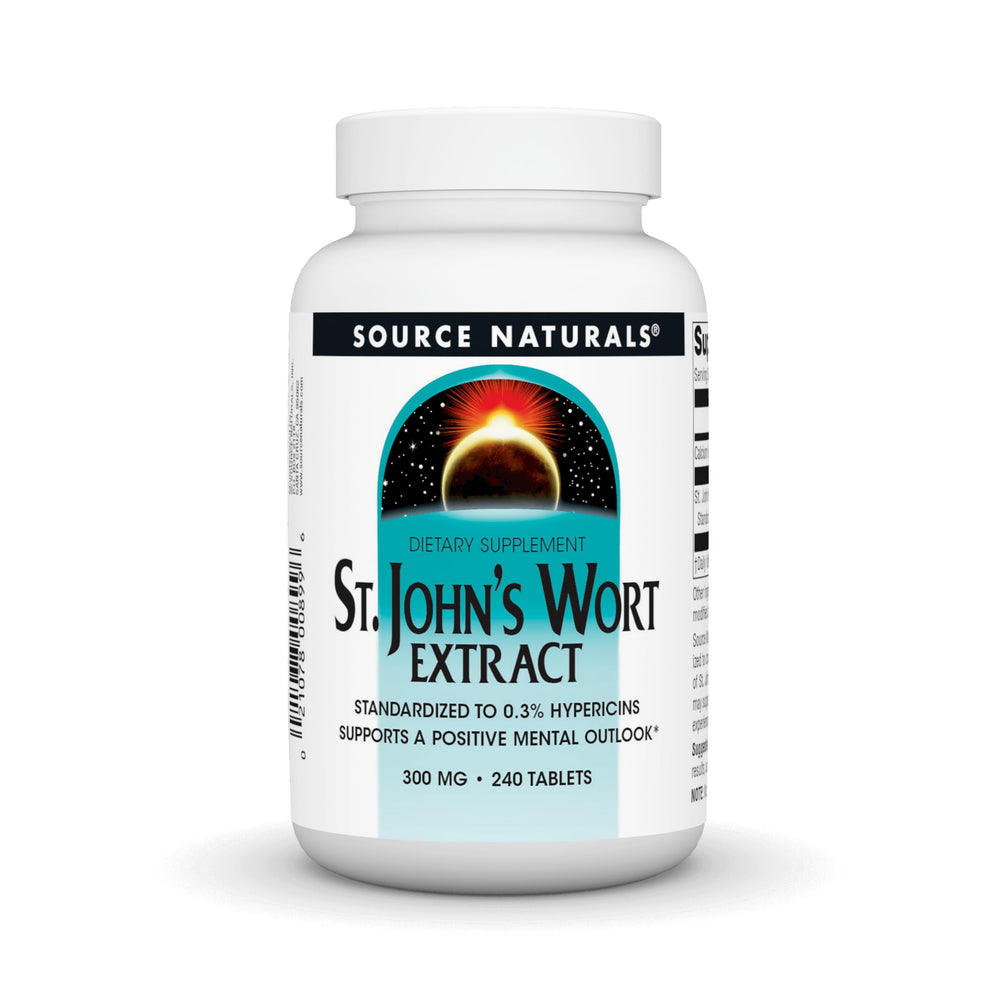 Label for Source Naturals St. John's Wort Extract 300 mg, 240 tablets