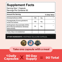 Stacked Science DIM SGS+ capsules close-up highlighting vegan, clean nutrition