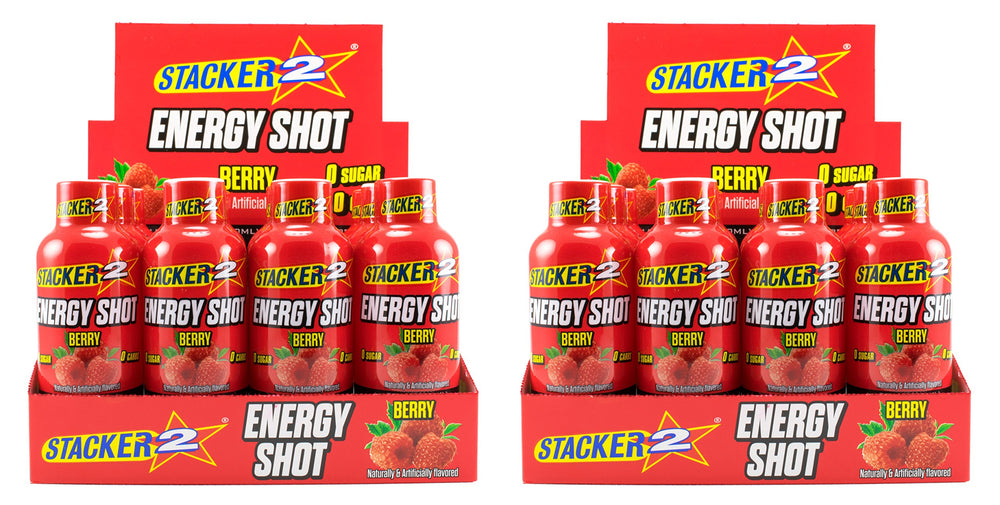 Stacker 2 Berry Energy Shots – 24 x 2oz bottles, Berry flavor