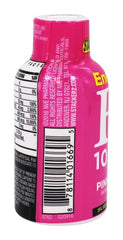 Stacker 2 Pink Lemonade energy shot label closeup highlighting branding and caffeine blend.