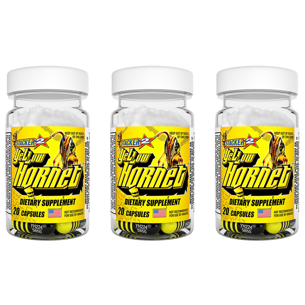 Stacker 2 Yellow Hornet 3 20 count bottles front label