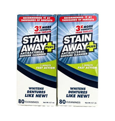 StainAway Plus Denture Cleanser 8.1oz powder canister – 2-pack