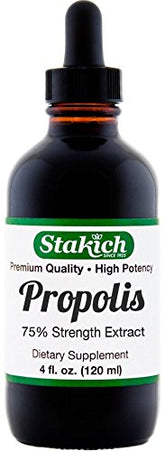 Stakich Propolis Extract bottle 4 oz 75% label