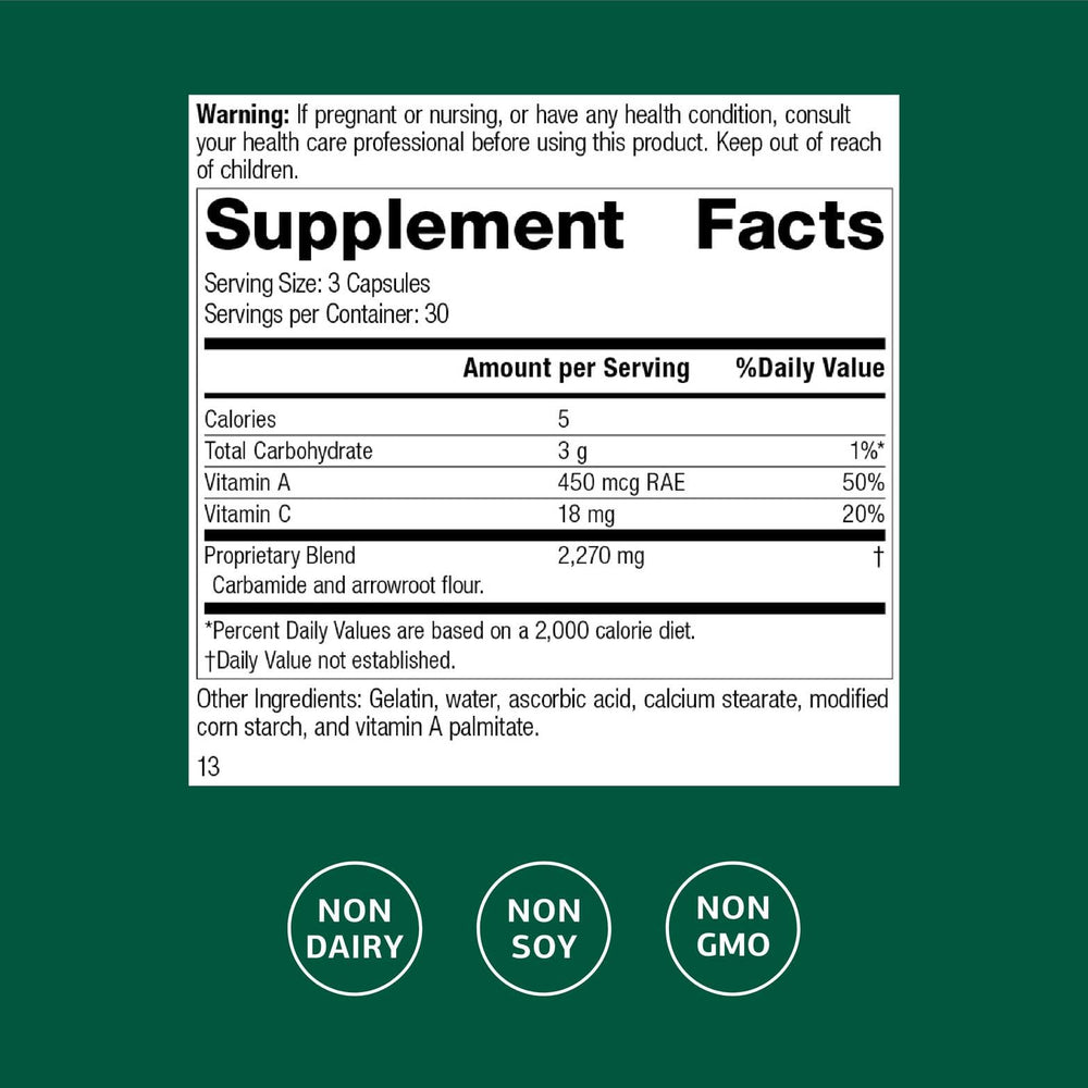 Gluten-free kidney support supplement bottle with label