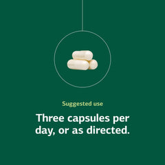 Bottle with capsules on a white background