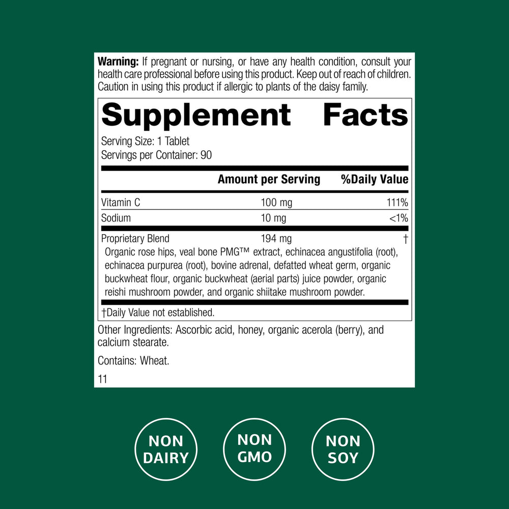 Standard Process C Synergy bottle back label with ingredients