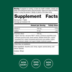 Standard Process C Synergy bottle back label with ingredients