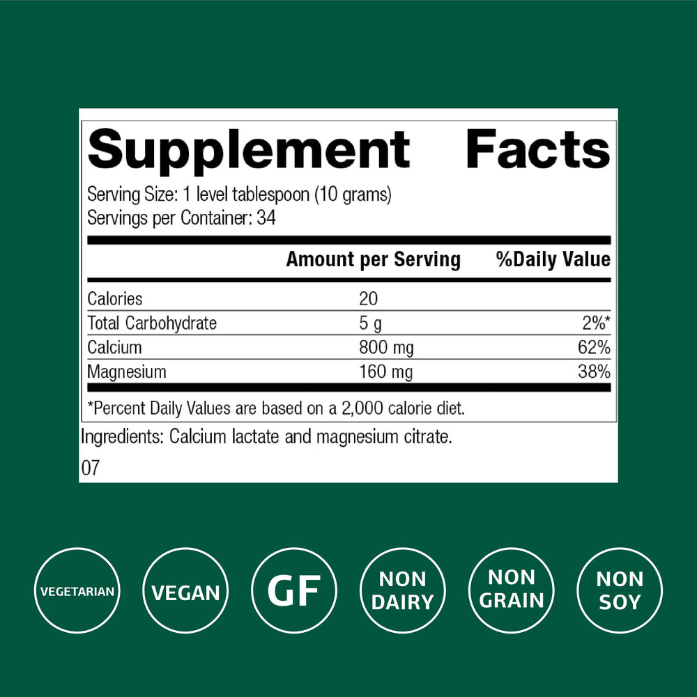 Calcium Lactate Powder ingredients panel