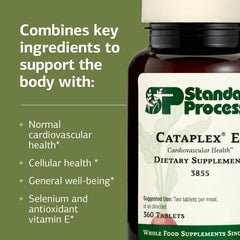 Standard Process Cataplex E2 dietary info image underscores non-dairy and non-soy formulation.