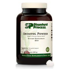 Standard Process Inositol Powder bottle label showcasing heart and liver support.