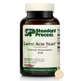 Standard Process Lactic Acid Yeast wafers packaging designed for convenient daily gut health support.
