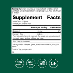 Close-up of Multizyme capsules showing digestive enzymes
