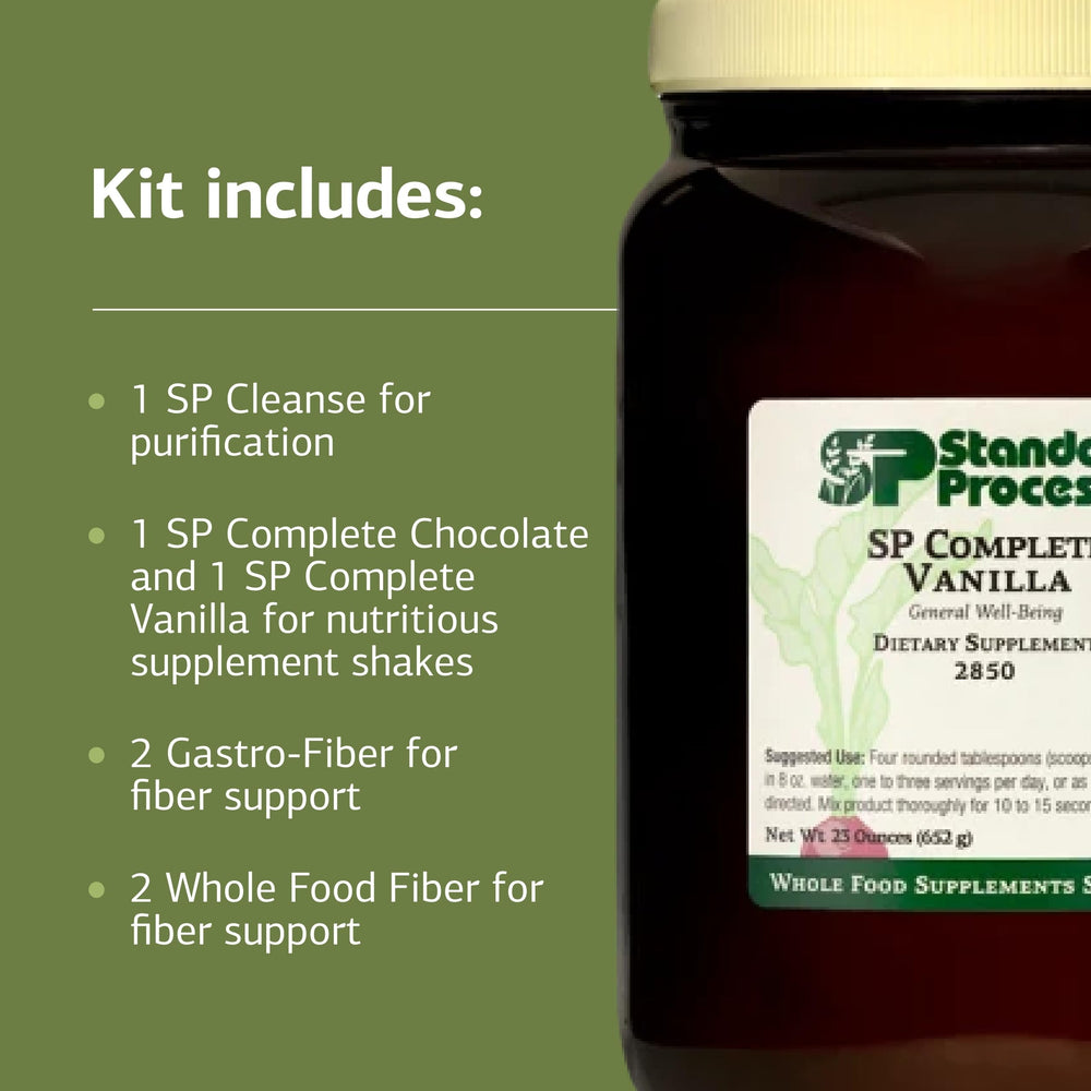 SP Green Food supplement bottle included in purification kit
