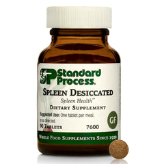 Front view of Standard Process Spleen Desiccated bottle with 90 tablets