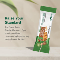 Standard Process StandardBar Peanut Butter bar bite shows convenient grab-and-go nutrition for workouts.