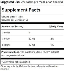 Product image close-up: Utrophin PMG 90 tabs bottle label