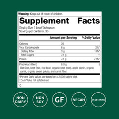 Ingredients list for Standard Process Whole Food Fiber