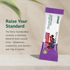 Standard Process StandardBar close-up highlights 10 g protein per bar for quick energy