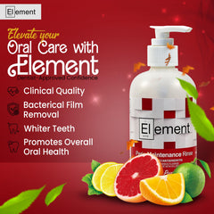 Alcohol-free, dye-free, paraben-free mouthwash bottle