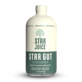 Front view of Star Juice natural gut health drink bottle on white background