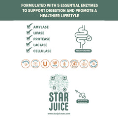 Star Juice being poured into a glass to highlight texture and clarity