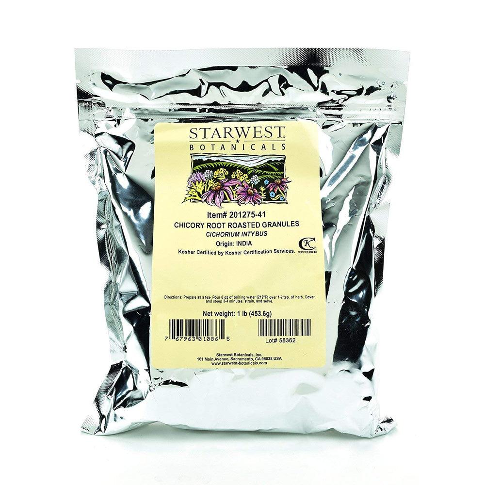 Starwest Botanicals Chicory Root Roasted Granules - 1 lb packaging