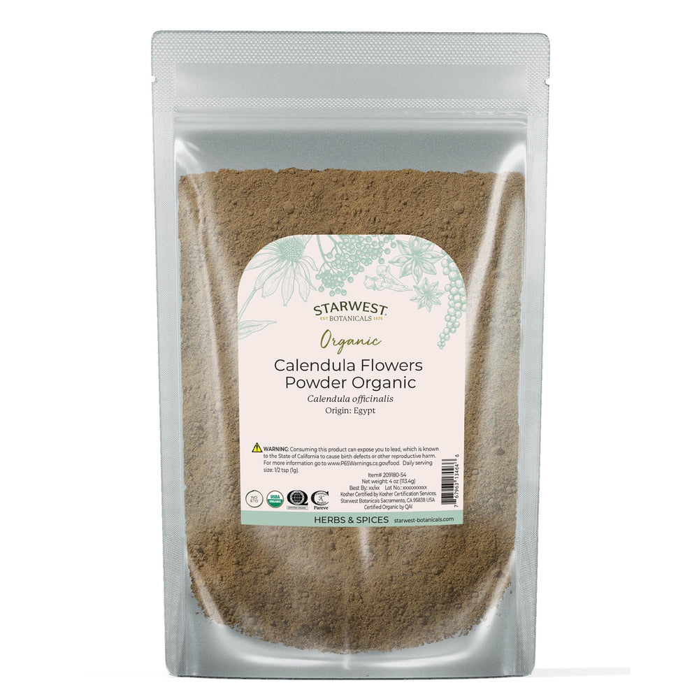 Starwest Calendula Flower Powder 4 oz pouch - front