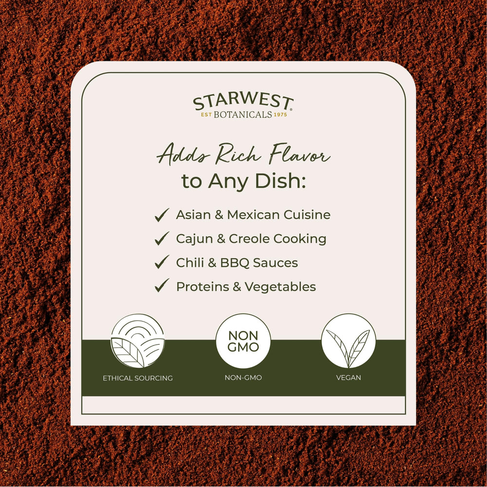 Cayenne pepper powder used for seasoning and marinades