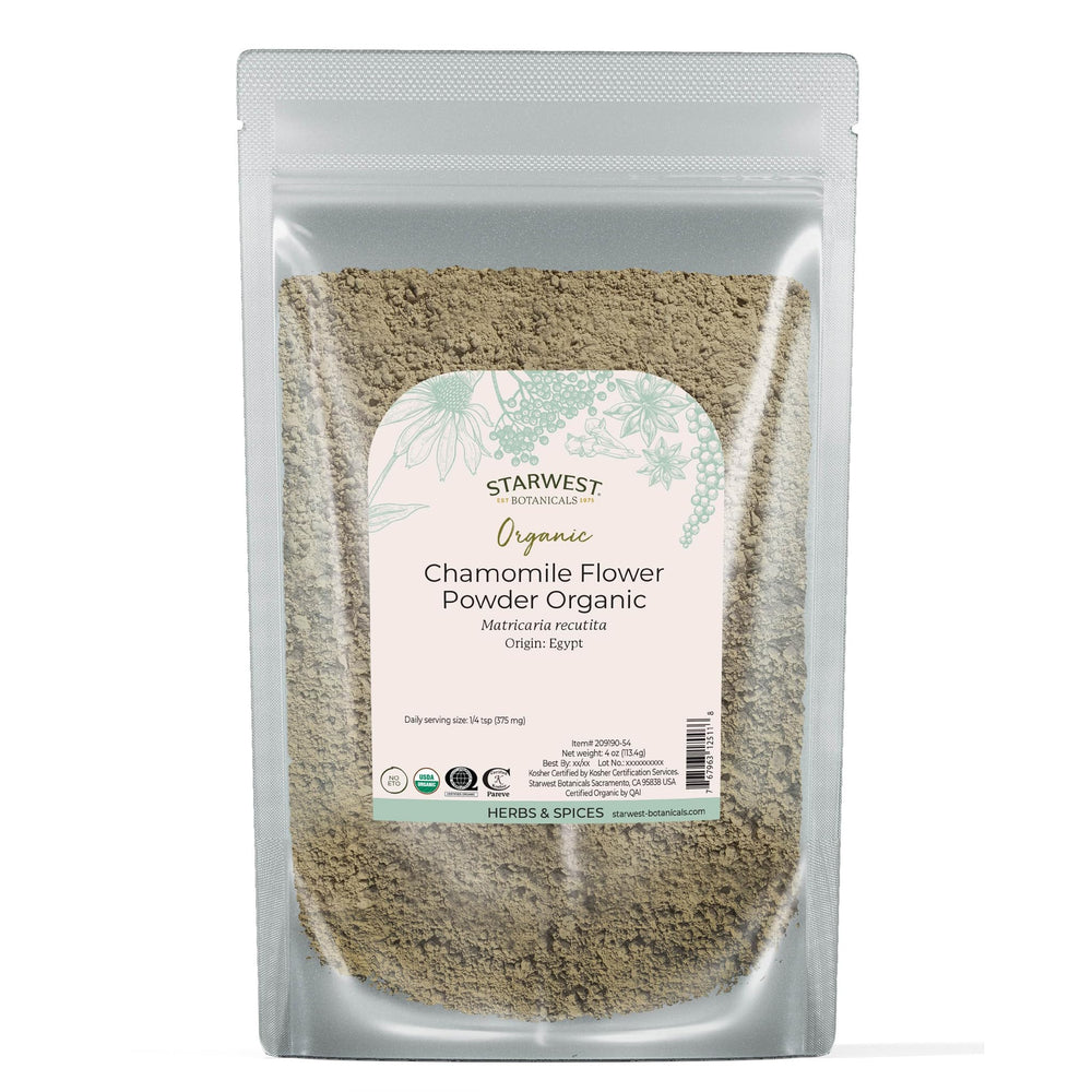 Front view of Starwest Chamomile Powder 4 oz pouch