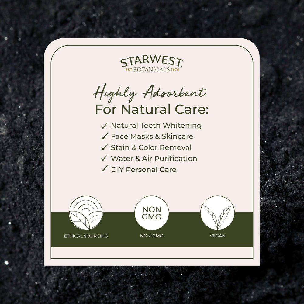 Activated hardwood charcoal powder for teeth whitening