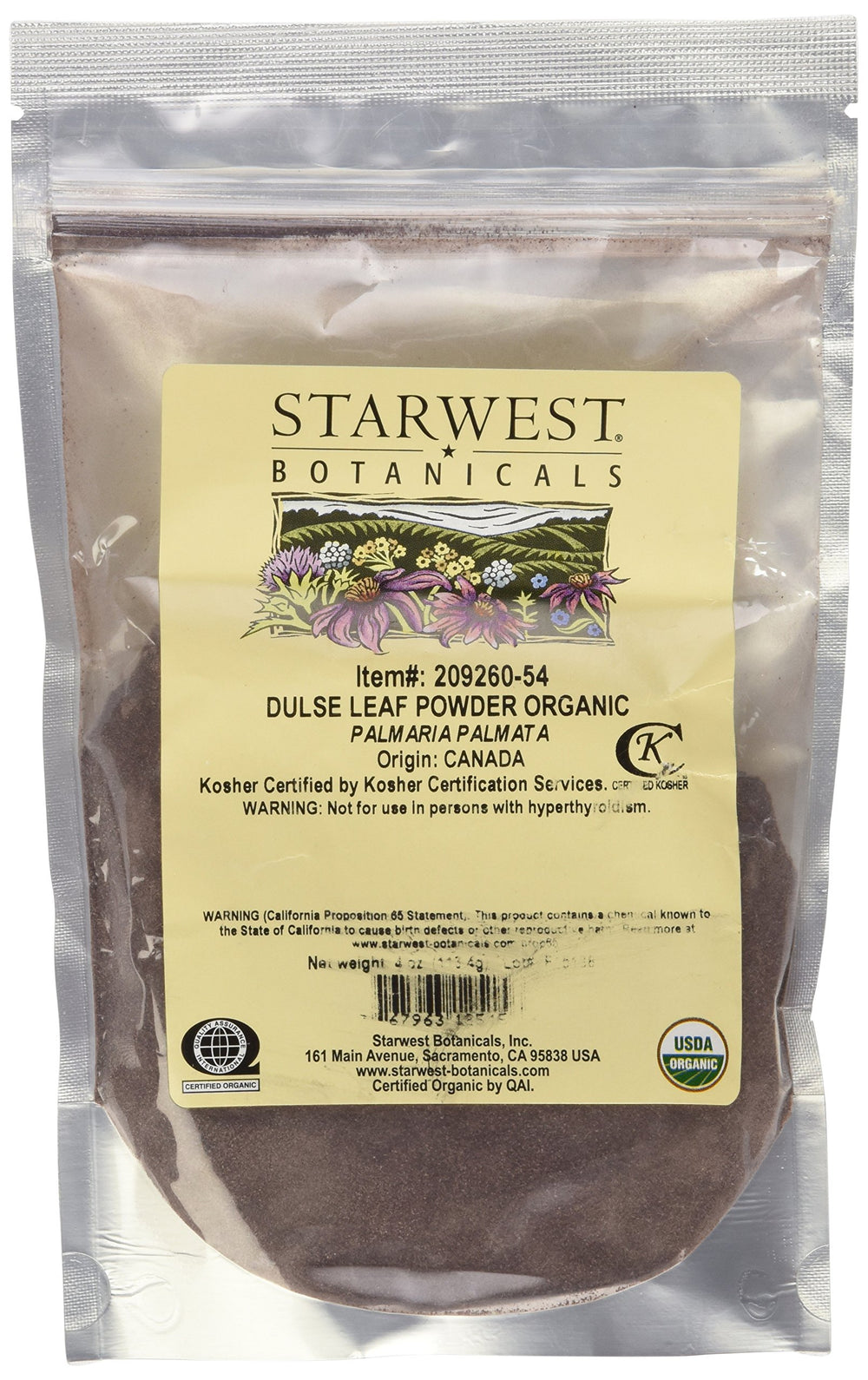 Starwest Dulse Leaf Powder 4 oz front view