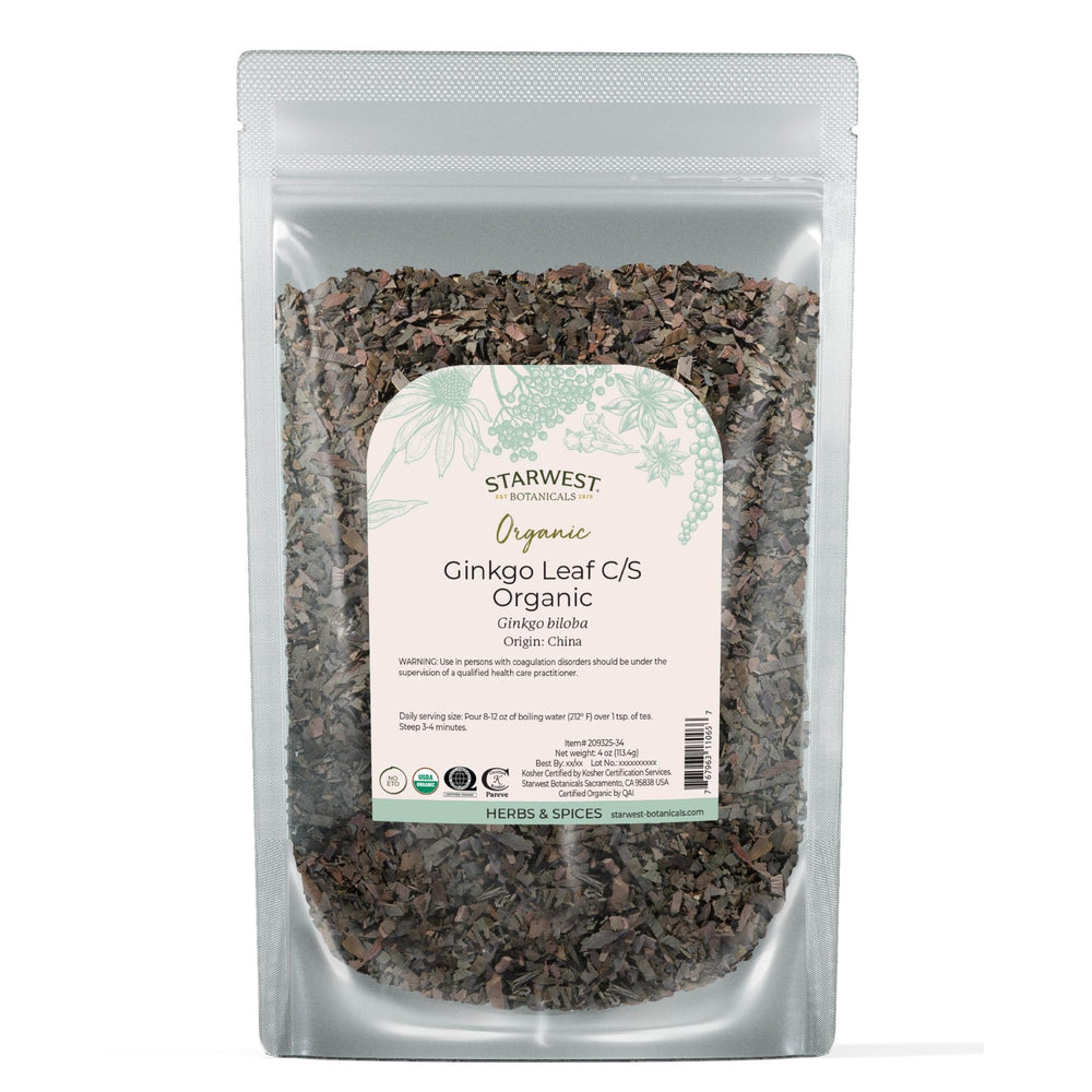 Cut and sifted ginkgo leaf, 4 oz bag