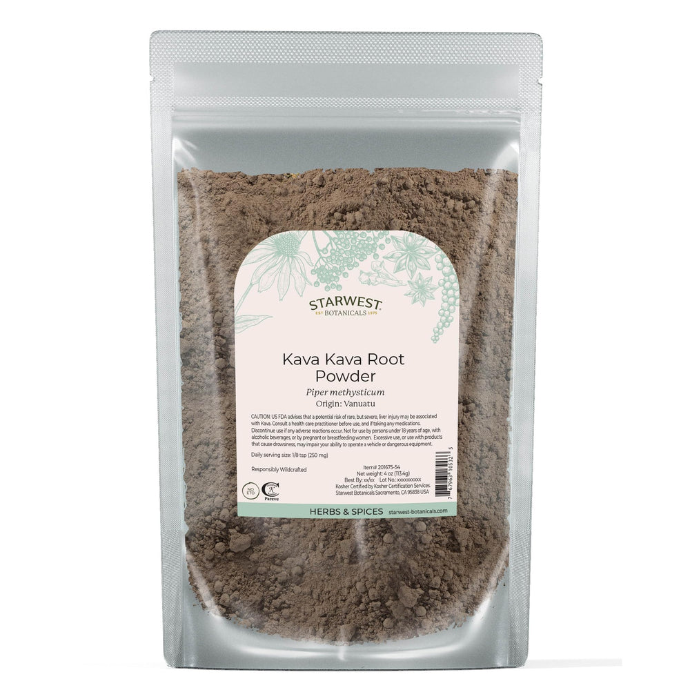 Starwest Kava Kava root powder 4 oz front view