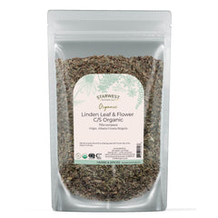 Front view of Starwest Linden Leaf & Flowers 4 oz pouch
