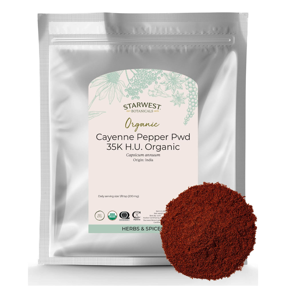 Starwest Organic Cayenne Pepper Powder 35,000 SHU in 1 lb bag