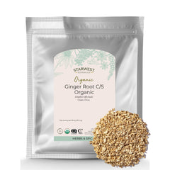 Front view of Starwest Organic Ginger Root 1 lb bag