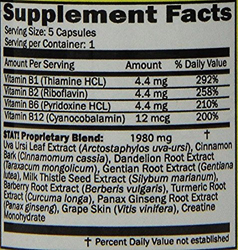 Stat Flush Pack of 2 – back label with supplement details