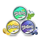 Statera energy pouches peppermint packfront showing bold mint flavor for on-the-go focus.