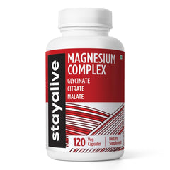 STAY ALIVE Triple Magnesium Complex bottle with 120 vegan capsules